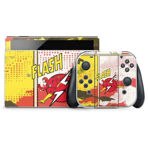 DC Comics Flash Block Pattern Nintendo Skins