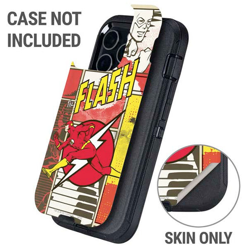 DC Comics Flash Block Pattern Otterbox Defender iPhone Skin