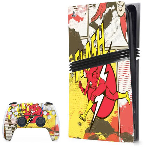 DC Comics Flash Block Pattern PlayStation PS5 Skins
