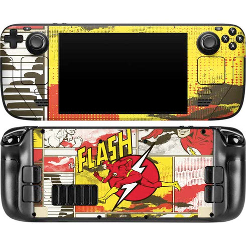 DC Comics Flash Block Pattern Steam Deck Handheld Gaming Computer OLED Skin