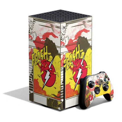 DC Comics The Flash Vintage Action Pose Pattern Xbox Series X Bundle Skin