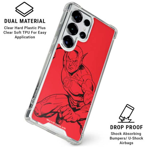 DC Comics The Flash Comic Pop Galaxy S25 Ultra Clear Case