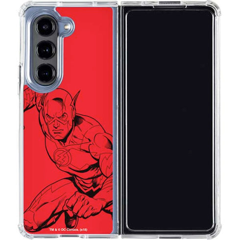 DC Comics The Flash Comic Pop Galaxy Z Fold5 5G Clear Case