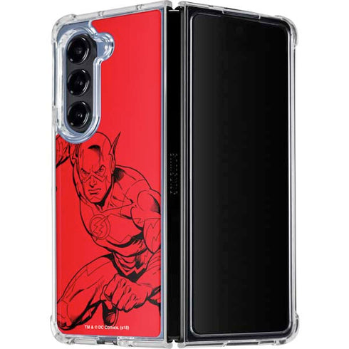 DC Comics The Flash Comic Pop Galaxy Z Fold5 5G Clear Case