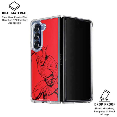 DC Comics The Flash Comic Pop Galaxy Z Fold6 Clear Case