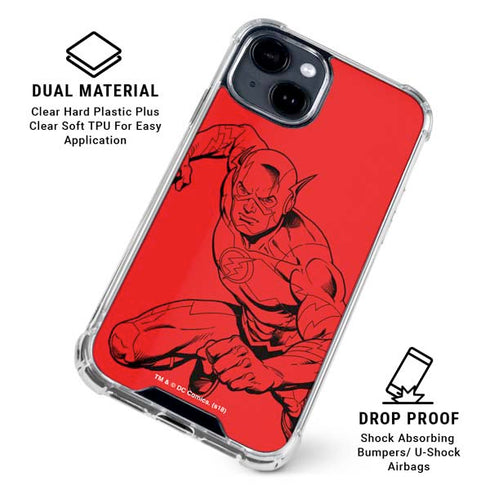 DC Comics The Flash Comic Pop iPhone 15 Clear Case