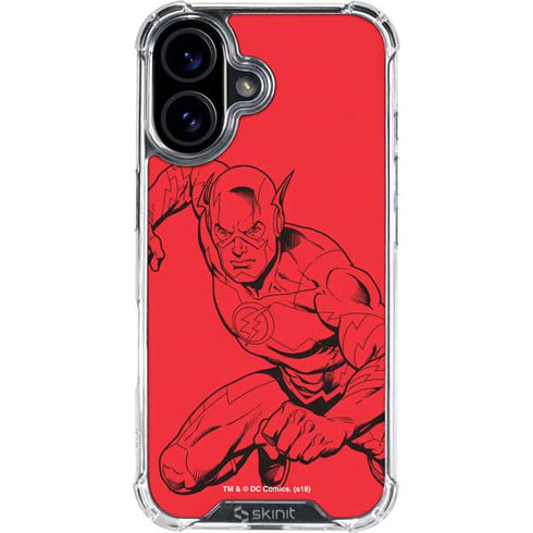 DC Comics The Flash Comic Pop iPhone 16 Plus Clear Case