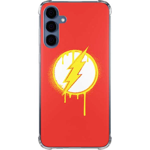 DC Comics The Flash Emblem Drip Galaxy A55 5G Clear Case