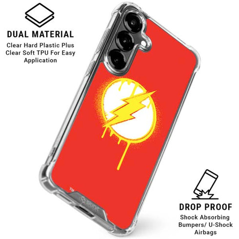 DC Comics The Flash Emblem Drip Galaxy S26 Plus Clear Case