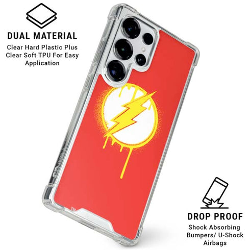 DC Comics The Flash Emblem Drip Galaxy S26 Ultra Clear Case
