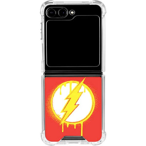 DC Comics The Flash Emblem Drip Galaxy Z Flip6 Clear Case