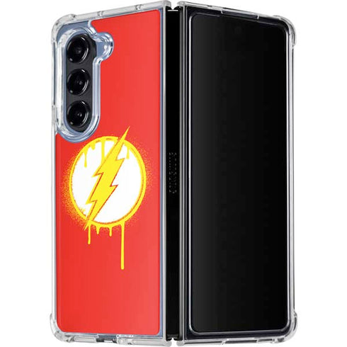 DC Comics The Flash Emblem Drip Galaxy Z Fold5 5G Clear Case