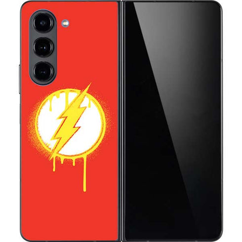 DC Comics The Flash Emblem Drip Galaxy Z Fold5 5G Skin