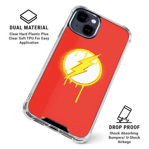 DC Comics The Flash Emblem Drip iPhone 15 Clear Case