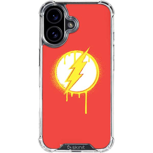 DC Comics The Flash Emblem Drip iPhone 16 Plus Clear Case