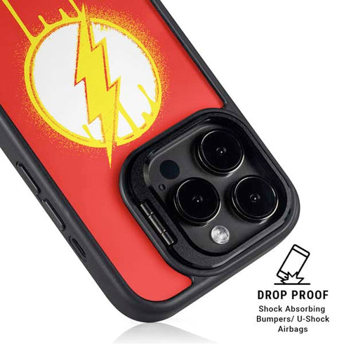 DC Comics The Flash Emblem Drip iPhone 16 Pro Kickstand Case