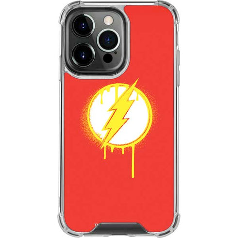 DC Comics The Flash Emblem Drip iPhone 16 Pro Max Clear Case