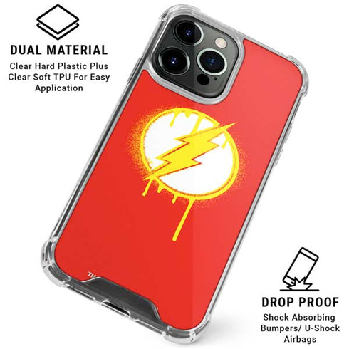DC Comics The Flash Emblem Drip iPhone 16 Pro Max Clear Case