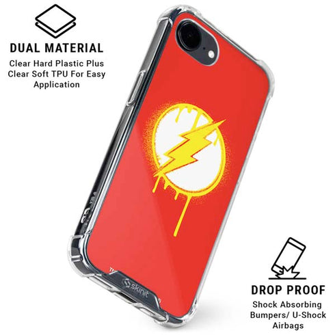 DC Comics The Flash Emblem Drip iPhone 16e Clear Case