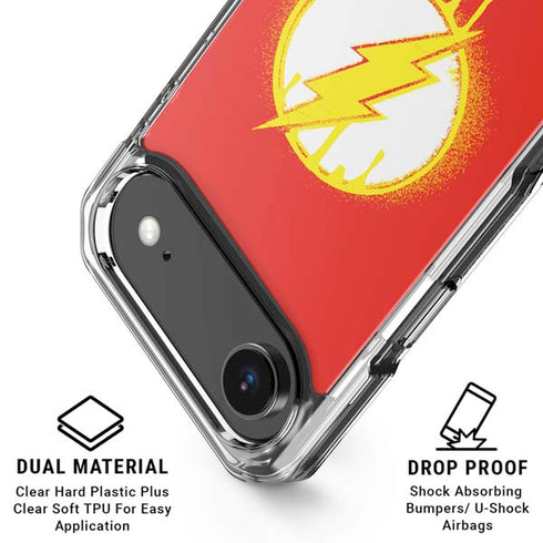 DC Comics The Flash Emblem Drip iPhone 17 Air Clear Case
