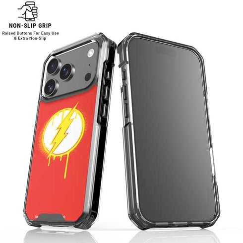 DC Comics The Flash Emblem Drip iPhone 17 Pro Max Clear Case