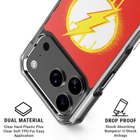 DC Comics The Flash Emblem Drip iPhone 18 Pro Clear Case