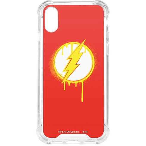 DC Comics The Flash Emblem Drip iPhone XS Clear Case
