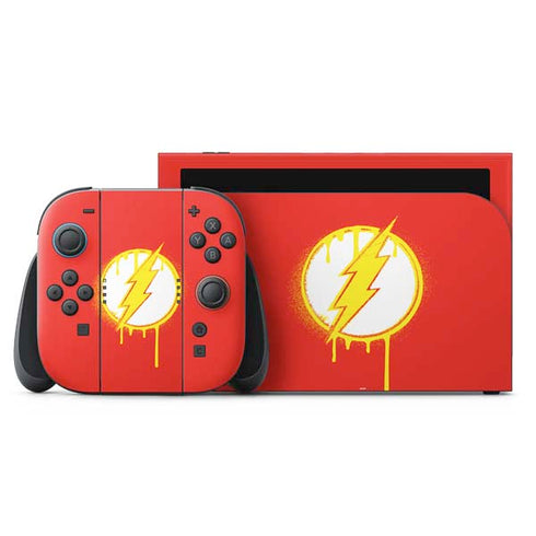 DC Comics The Flash Emblem Drip Nintendo Skins