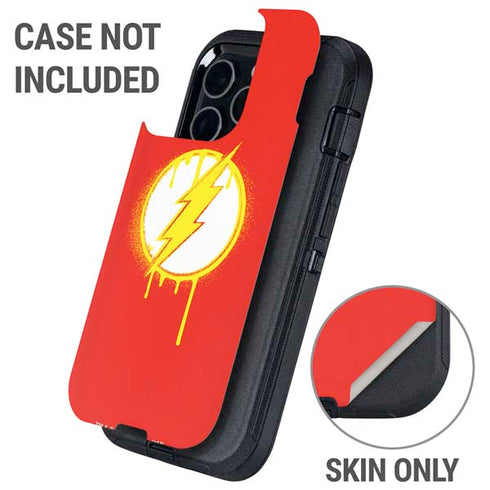 DC Comics The Flash Emblem Drip Otterbox Defender iPhone Skin
