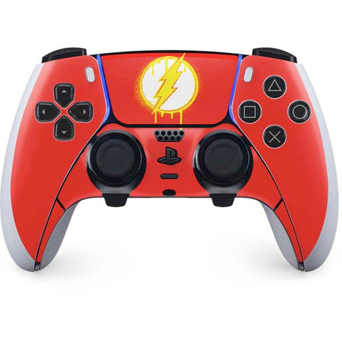DC Comics The Flash Emblem Drip PS5 DualSense Edge Pro Controller Skin