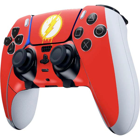 DC Comics The Flash Emblem Drip PS5 DualSense Edge Pro Controller Skin