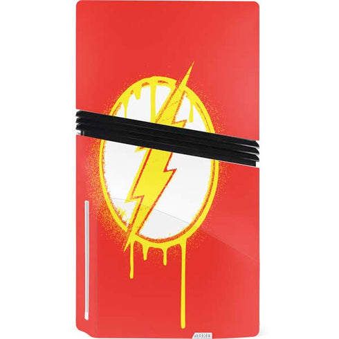 DC Comics The Flash Emblem Drip PS5 Pro Disk Console Skin