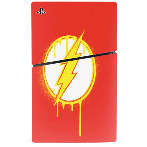 DC Comics The Flash Emblem Drip PS5 Slim Digital Edition Console Skin