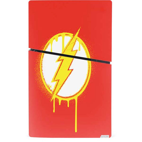 DC Comics The Flash Emblem Drip PS5 Slim Digital Edition Console Skin
