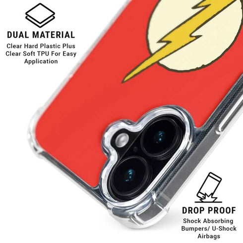 DC Comics The Flash Classic Emblem iPhone 16 Clear Case