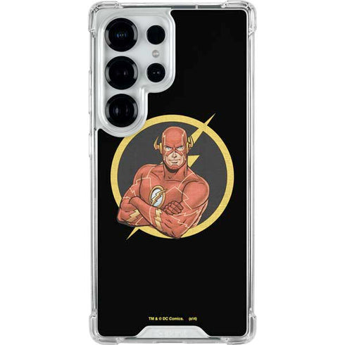 DC Comics The Flash Folded Arms Pose Galaxy S25 Ultra Clear Case