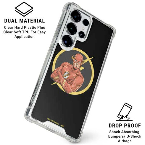 DC Comics The Flash Folded Arms Pose Galaxy S25 Ultra Clear Case