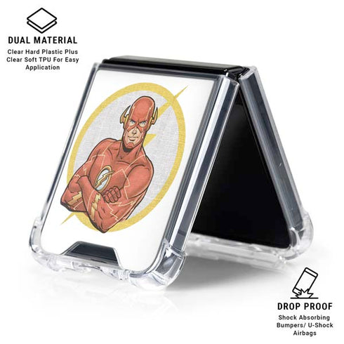 DC Comics The Flash Folded Arms Pose Galaxy Z Flip6 Clear Case