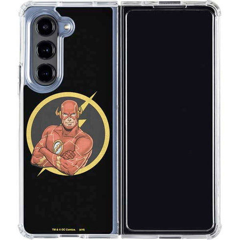 DC Comics The Flash Folded Arms Pose Galaxy Z Fold5 5G Clear Case