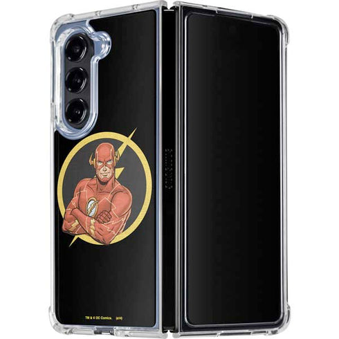 DC Comics The Flash Folded Arms Pose Galaxy Z Fold5 5G Clear Case