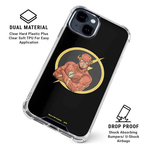DC Comics The Flash Folded Arms Pose iPhone 15 Clear Case