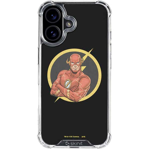 DC Comics The Flash Folded Arms Pose iPhone 16 Plus Clear Case