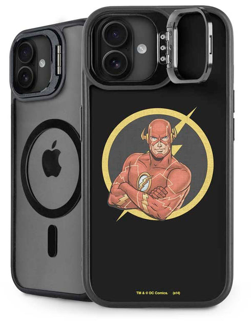 DC Comics The Flash Folded Arms Pose iPhone 16 Plus Kickstand Case
