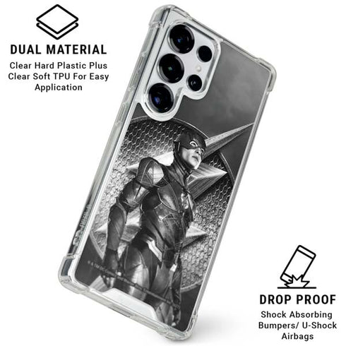 The Justice League (2017) Flash Poster Galaxy S25 Ultra Clear Case