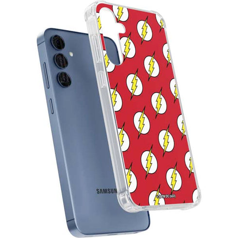 DC Comics The Flash Logo Pattern Galaxy A35 5G Clear Case