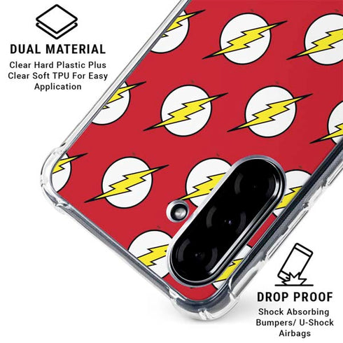 DC Comics The Flash Logo Pattern Galaxy A36 5G Clear Case