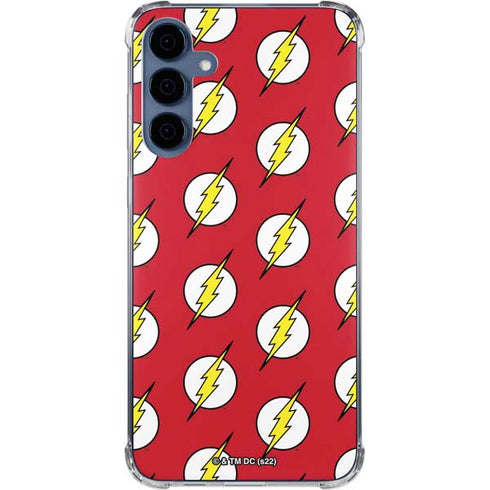 DC Comics The Flash Logo Pattern Galaxy A55 5G Clear Case