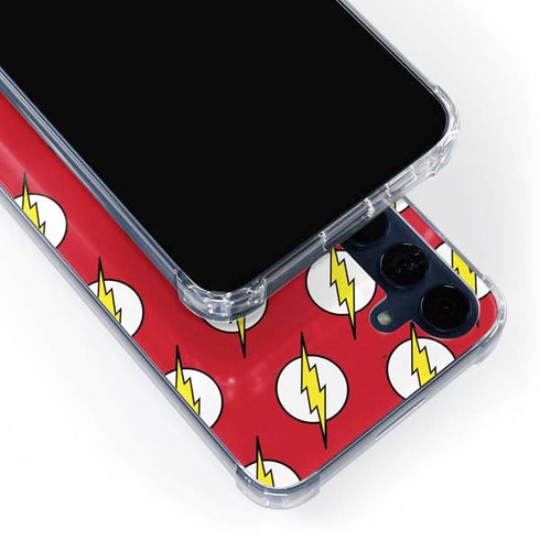 DC Comics The Flash Logo Pattern Galaxy A55 5G Clear Case