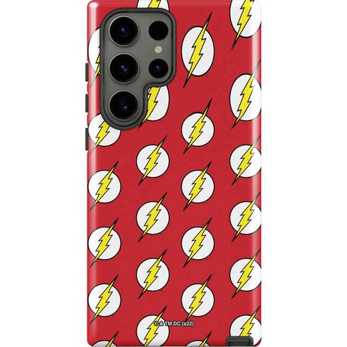 DC Comics The Flash Logo Pattern Galaxy S23 Ultra Pro Case