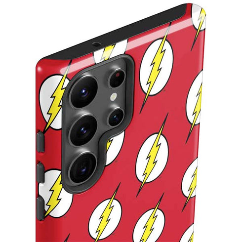 DC Comics The Flash Logo Pattern Galaxy S23 Ultra Pro Case